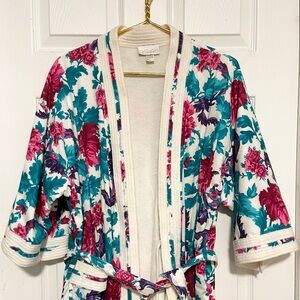 Cachet vintage floral terry cloth woman’s robe sz M